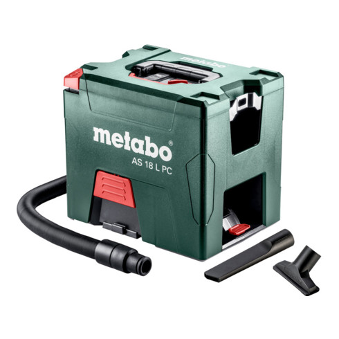 Metabo Aspiratore a batteria AS 18 L PC con pulizia manuale del filtro, cartone, 18 V 2x5,2 Ah ioni di litio + ASC 55