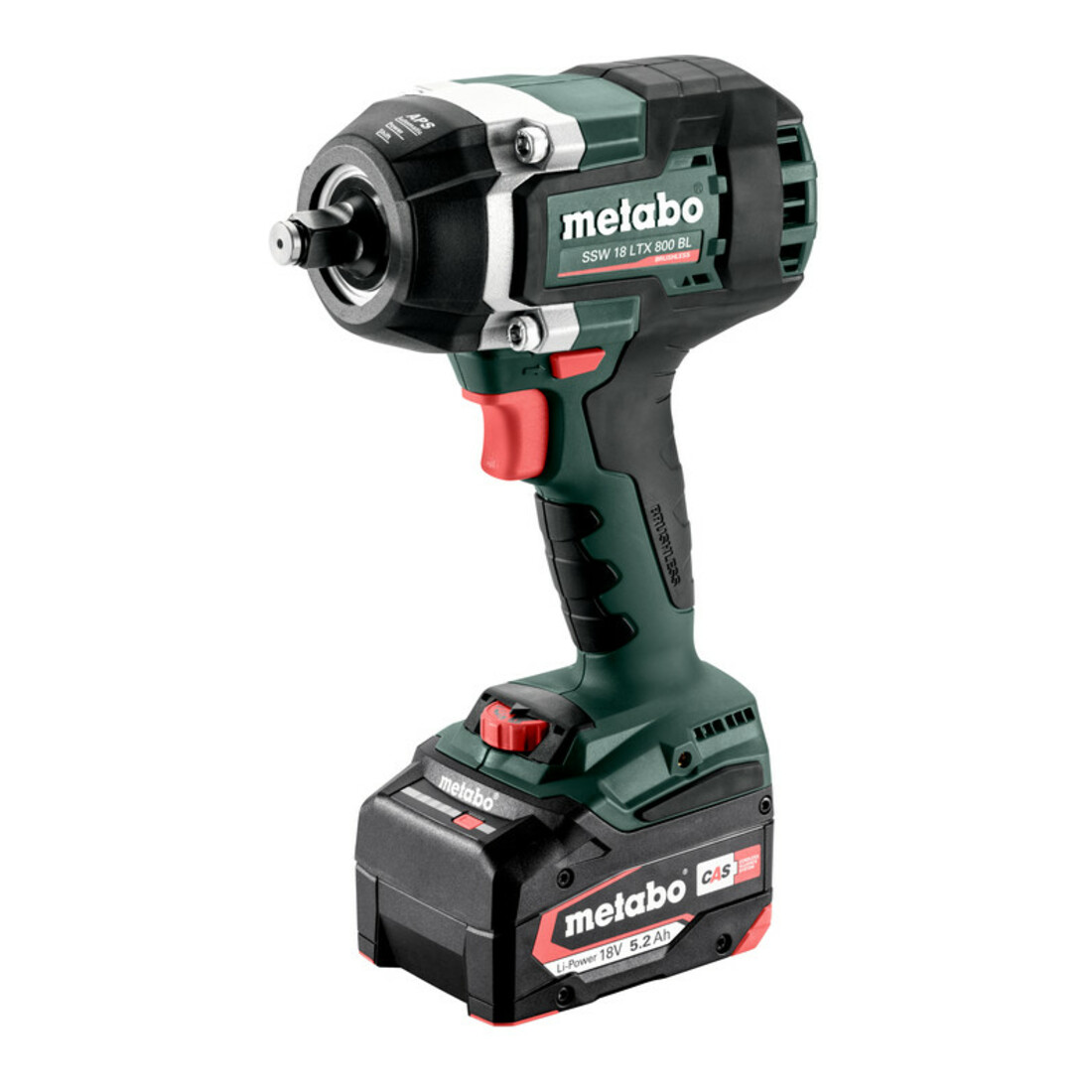Metabo Avvitatore a impulsi a batteria SSW 18 LTX 800 BL metaBOX 145 L; 18V 2x5.2Ah Li-Power + ASC 55