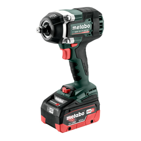 Metabo Avvitatore a impulsi a batteria SSW 18 LTX 800 BL metaBOX 145 L; 18V 2x5.5Ah LiHD + ASC 145