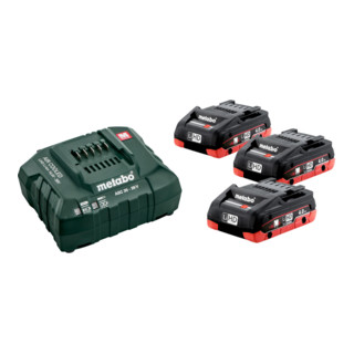 Metabo Basic Set 3 x LiHD Akkupacks 18 V /4 Ah Ladegerät ASC 30-36 V