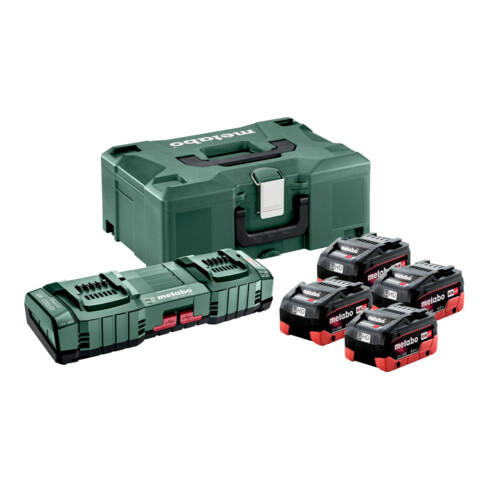 Metabo Basis Set 4 x LiHD 8.0 Ah + ASC 145 Duo + metaBOX 145