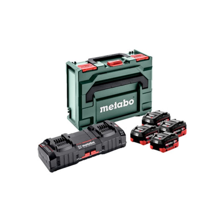 Metabo Basis Set 4 x LiHD 8.0 Ah + ASC 145 Duo + metaBOX 145