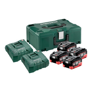 Metabo Basis Set 4 x LiHD 8.0 Ah + ASC 145 Duo + metaBOX 145