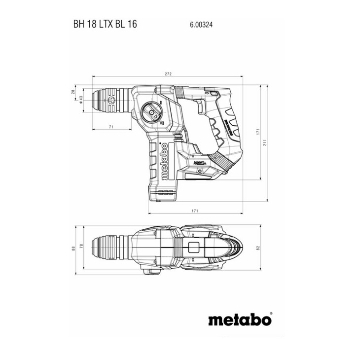 Metabo BH 18 LTX BL 16 accuklopboormachine doos