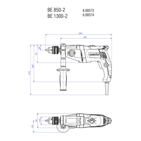 METABO  Boormachine, BE 75-16, Type: BE850-2