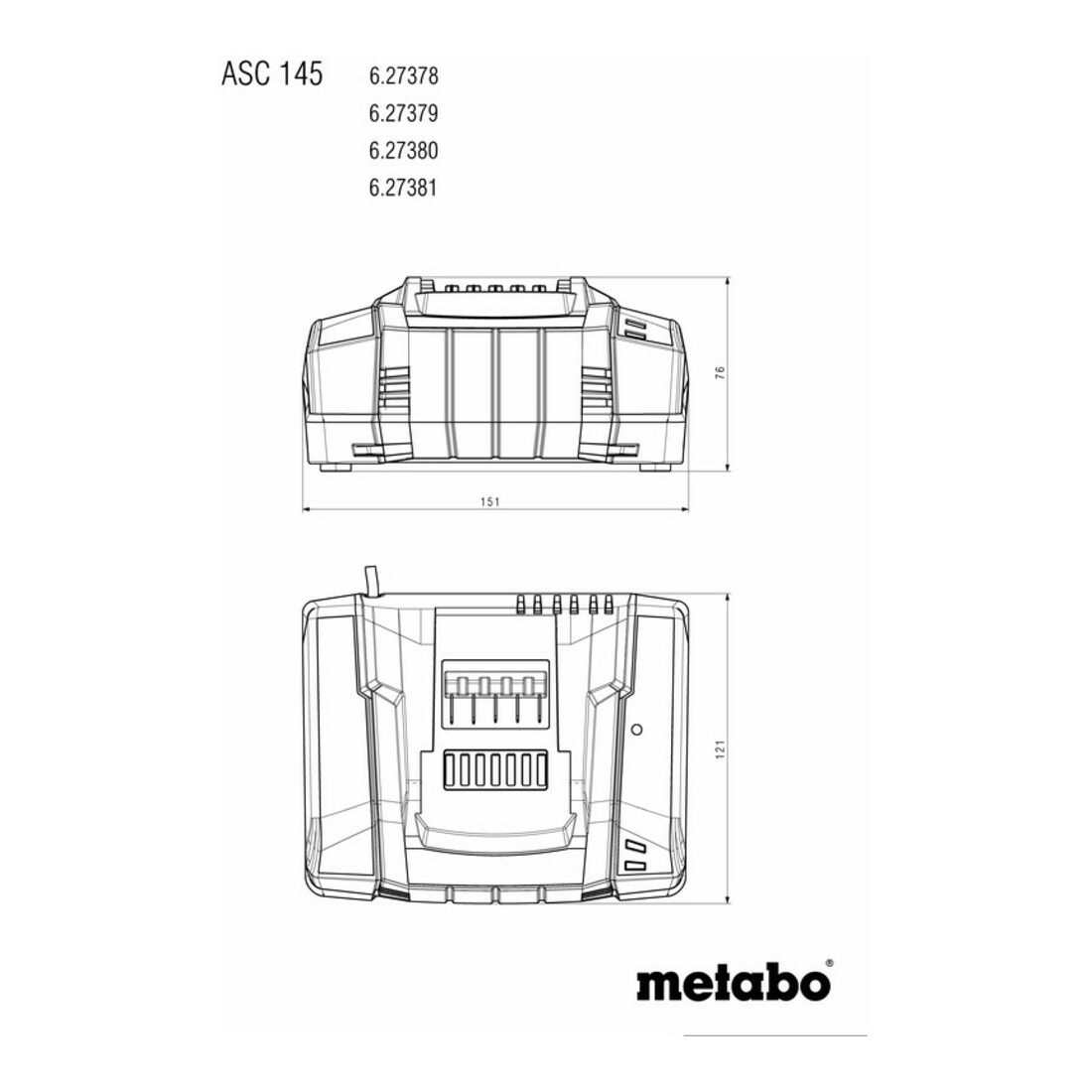 METABO Caricabatterie, Modello: ASC145