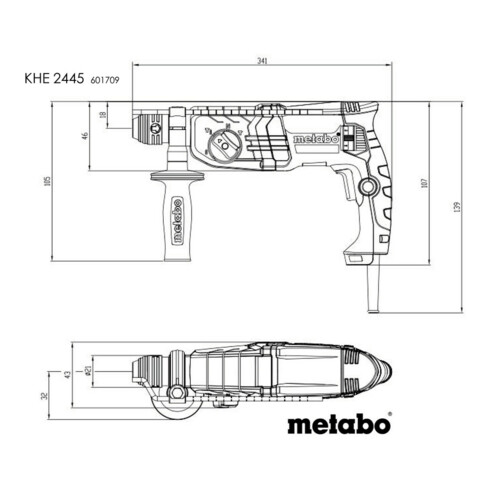 Metabo Combihamer KHE 2445 (601709500) Kunststof koffer