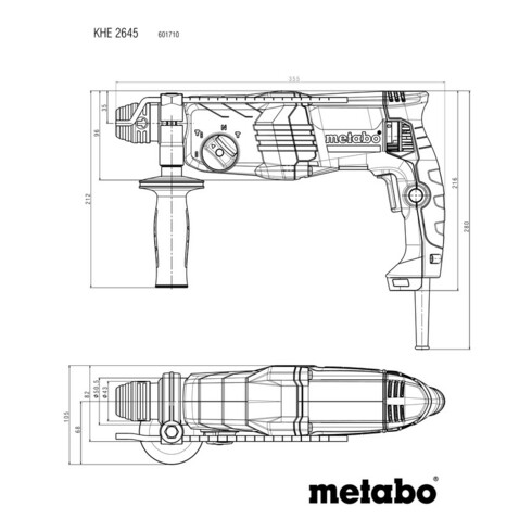 Metabo Combihamer KHE 2645 (601710500) Kunststof koffer