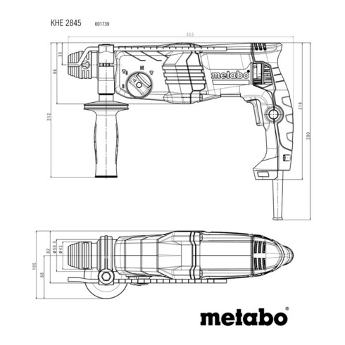 Metabo Combihamer KHE 2845 (601739500) Kunststof koffer