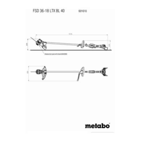 Metabo Decespugliatore a batteria FSD 36-18 LTX BL 40 con impugnatura rotonda, cartone