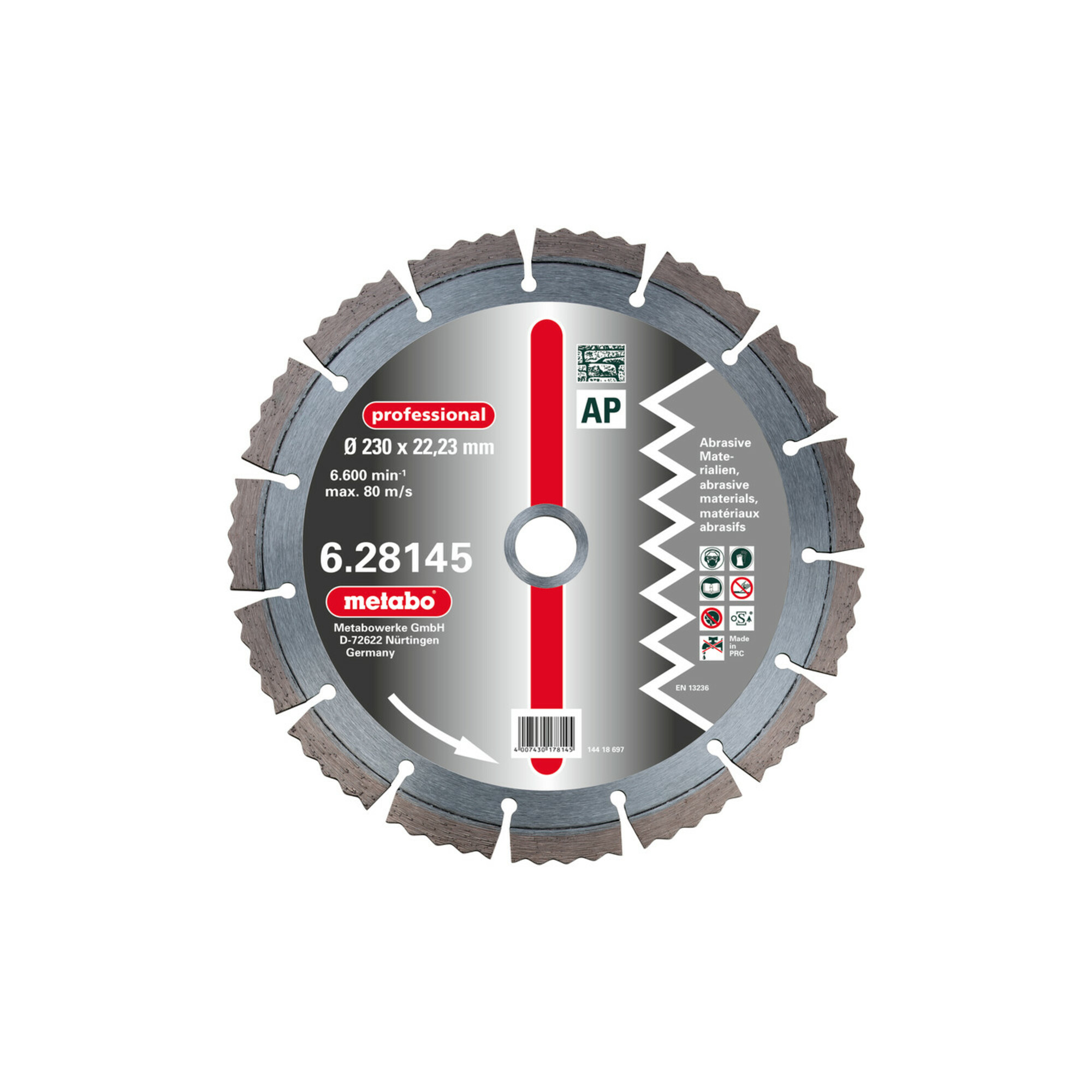 Metabo Diamant-Trennscheibe, 115 x 2,15 x 22,23 mm, "professional", "AP", Abrasiv