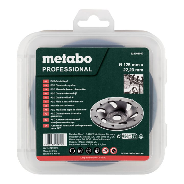 Metabo diamantbekerschijf PCD "professional" Ø 125 mm (poly-kristallijn diamantbekerschijf)