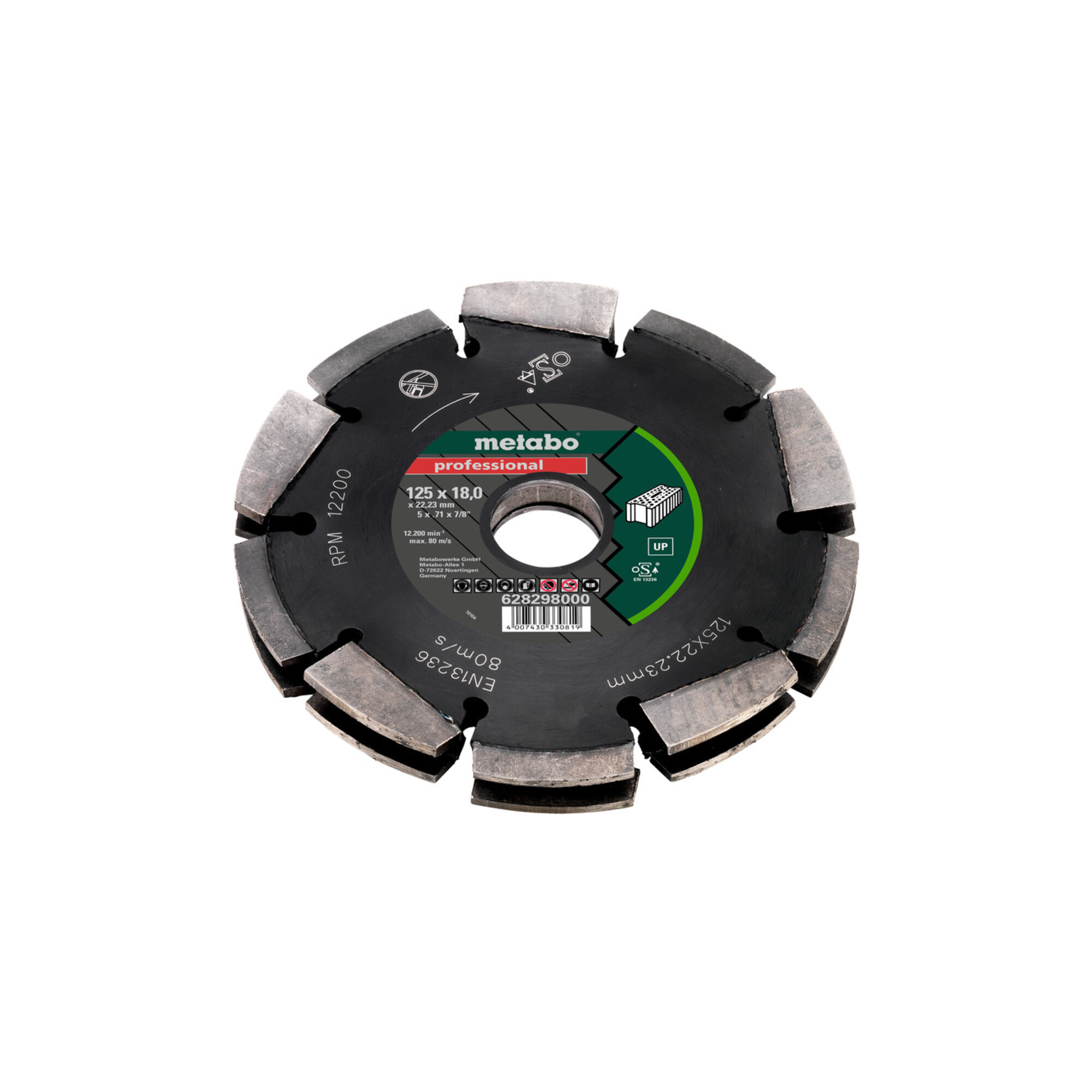 Metabo Diamantfrässcheibe 2, 125x18x22,23mm, "professional", "UP", Universal