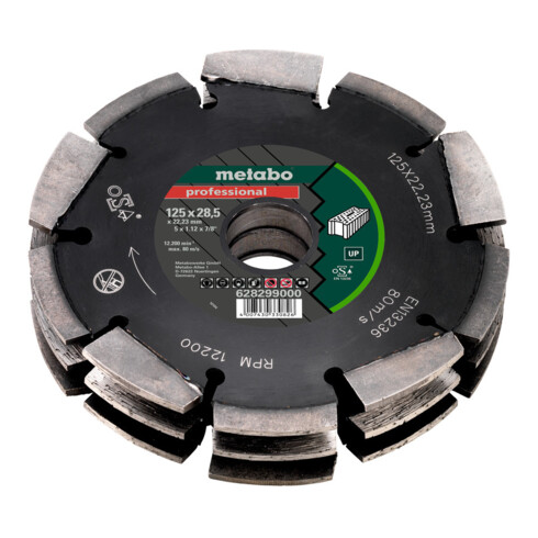 Metabo Diamantfrässcheibe 3, 125x28,5x22,23mm, "professional", "UP", Universal