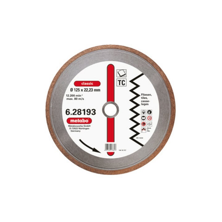 Metabo Diamantscheibe Dia-TS 125 x 1,7 x 22,23 mm classic TC Fliese