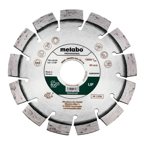 Metabo diamantslijpschijf 115x22,23mm, "UP", universeel "professional