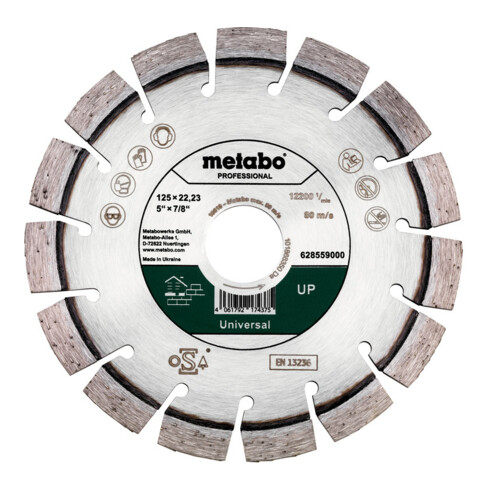 Metabo diamantslijpschijf 125x22,23mm, "UP", universeel "professional