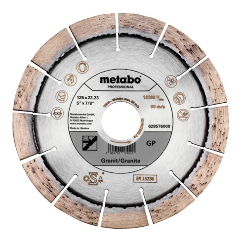 Metabo Diamanttrennscheibe 125x22,23mm, "GP", Granit "professional"