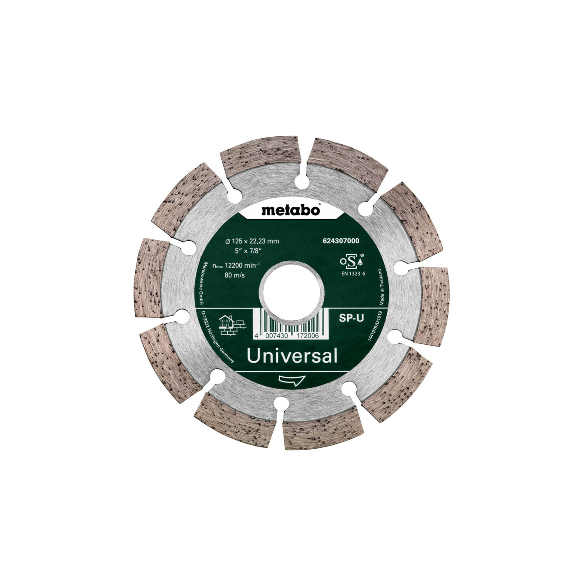 Metabo Diamanttrennscheibe 125x22,23mm, "SP-U", Universal "SP", Blister