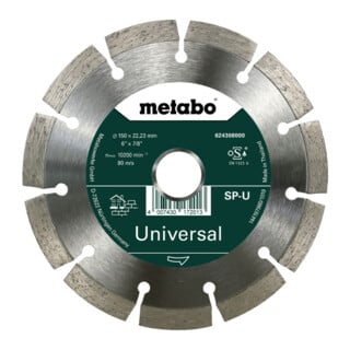Metabo Diamanttrennscheibe 150x22, 23mm, Sp-U, Universal Sp