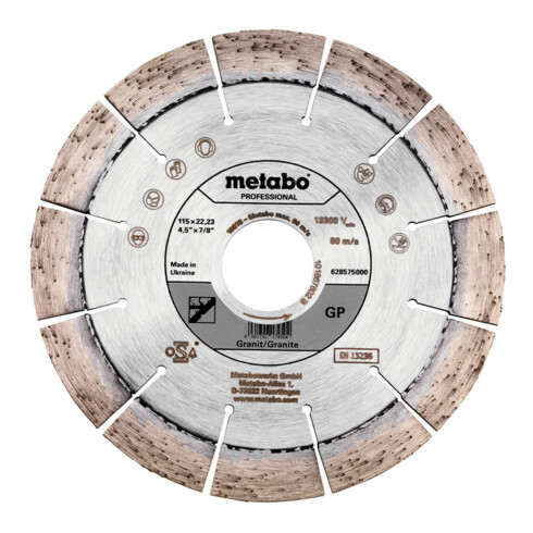 Metabo Disco da taglio diamantato 230x22,23mm, GP granito