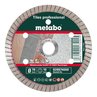 Metabo Disco diamantato Tile Professional, 76x10.0mm, "TP"