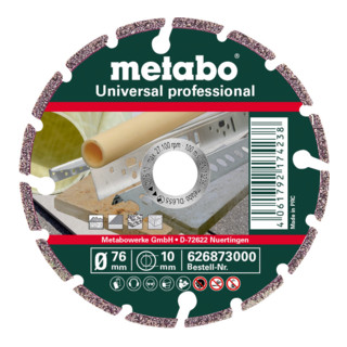 Metabo Disco diamantato Universal Professional, 76x10,0mm, "UP"