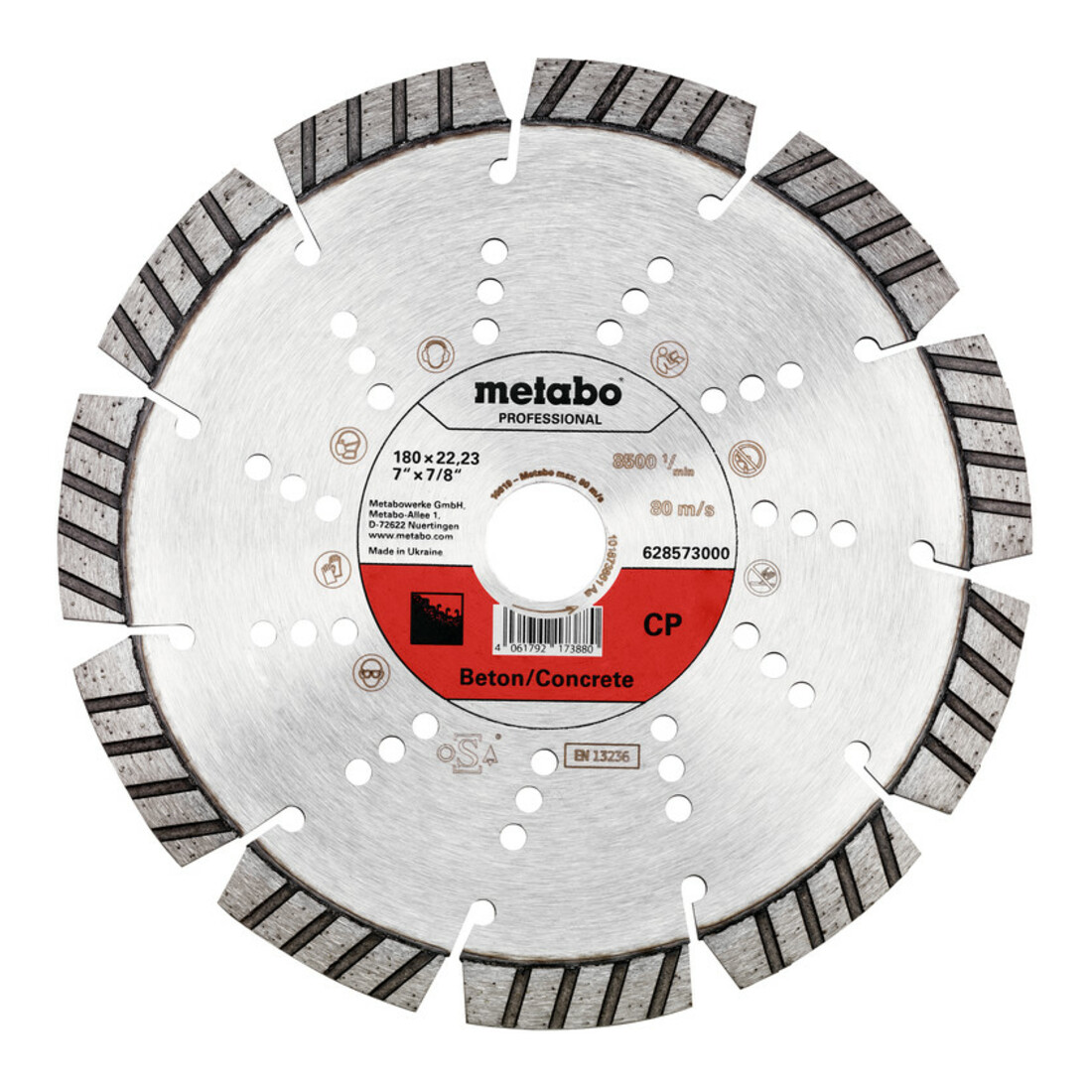 Metabo Disque à tronçonner diamanté 180x22,23mm, "CP", béton "professional