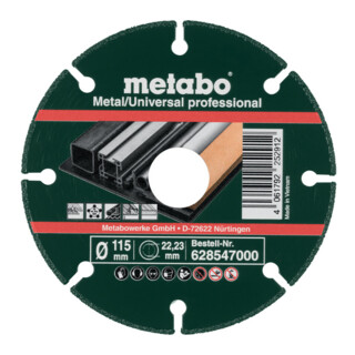 Metabo Disque diamant 115x1,3x22,23mm, "MUP", métal/universel "professional" (628547000)