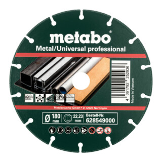 Metabo Disque diamant 180x1,6x22,23mm, "MUP", métal/universel "professional" (628549000)