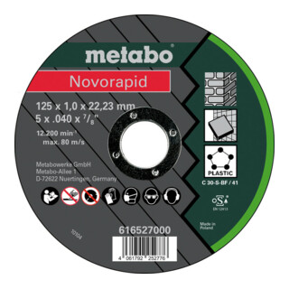 Metabo doorslijpschijf Novorapid 115x1,0x22,2 universeel