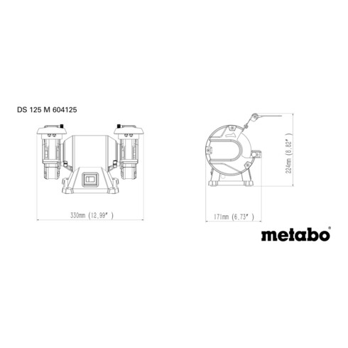 Metabo Doppelschleifmaschine DS 125 M Karton