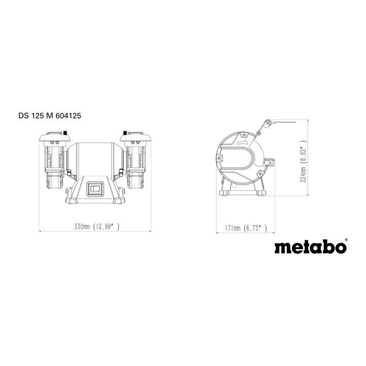 Metabo Doppelschleifmaschine DS 125 M Karton