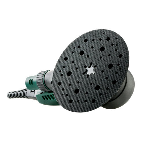 Metabo Exzenterschleifer SXE 150-5.0 BL Set mit metaBOX Schleifmittel-Set "multi-hole", 150 mm, für Holz und Metall; metaBOX 215