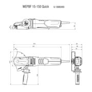 Metabo Flat Head Angle Grinder WEPBF 15-150 Quick, in cartone-2