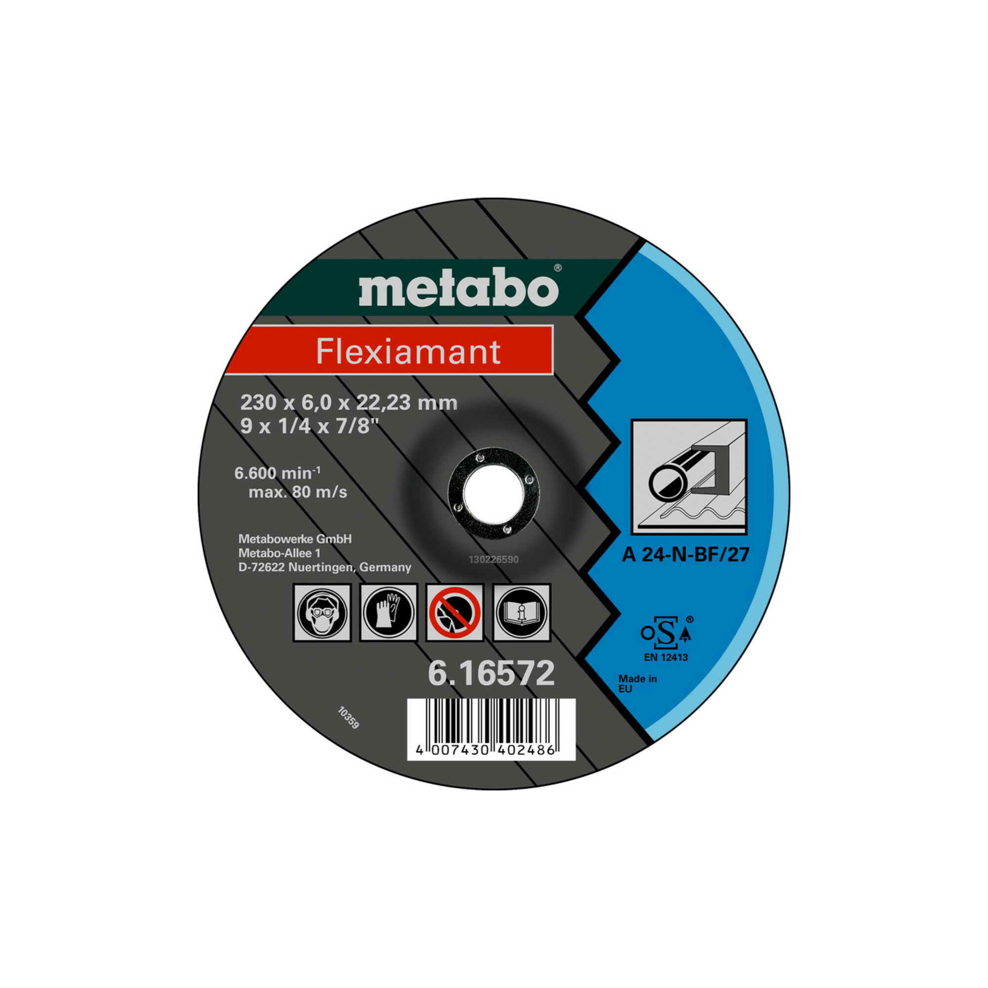 Metabo Flexiamant 125x4,0x22,23 Stahl, Schruppscheibe, gekröpfte Ausführung