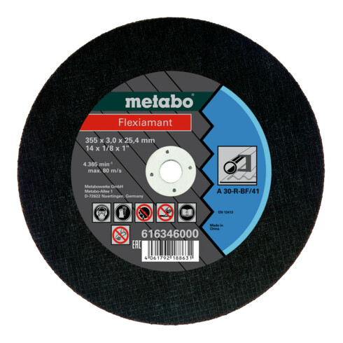 Metabo Flexiamant 355x3,0x25,4 acciaio, disco per troncatura, forma 41