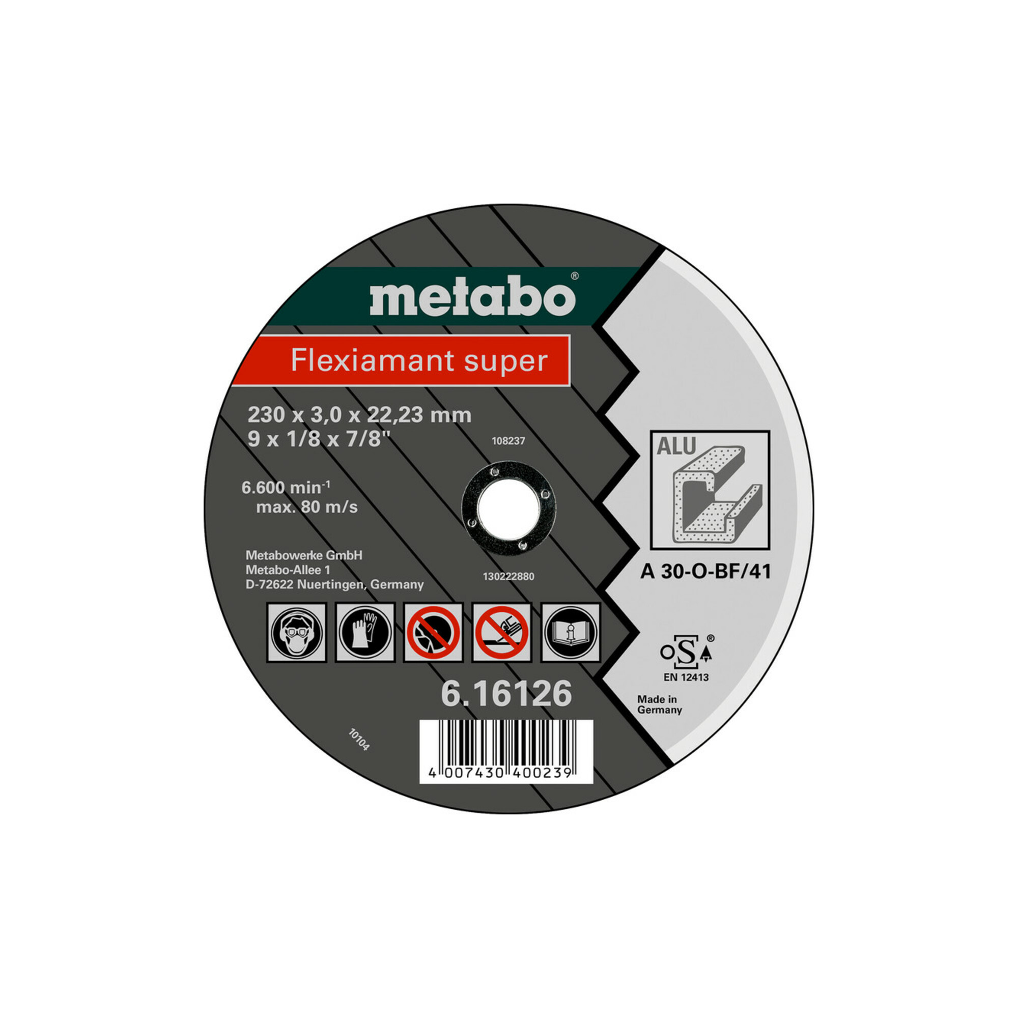 Metabo Flexiamant super 230x3,0x22,23 Alu, Trennscheibe, gerade Ausführung
