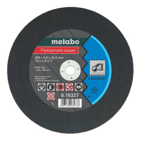 Metabo Flexiamant super 350x3,0x25,4 acciaio, disco per troncatura, versione diritta