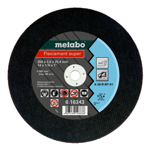 Metabo Flexiamant super 350x3,0x25,4 inox, disco per troncatura, esecuzione diritta