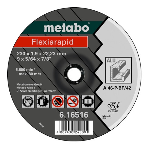 Metabo Flexiarapid Alu Trennscheibe Form 42