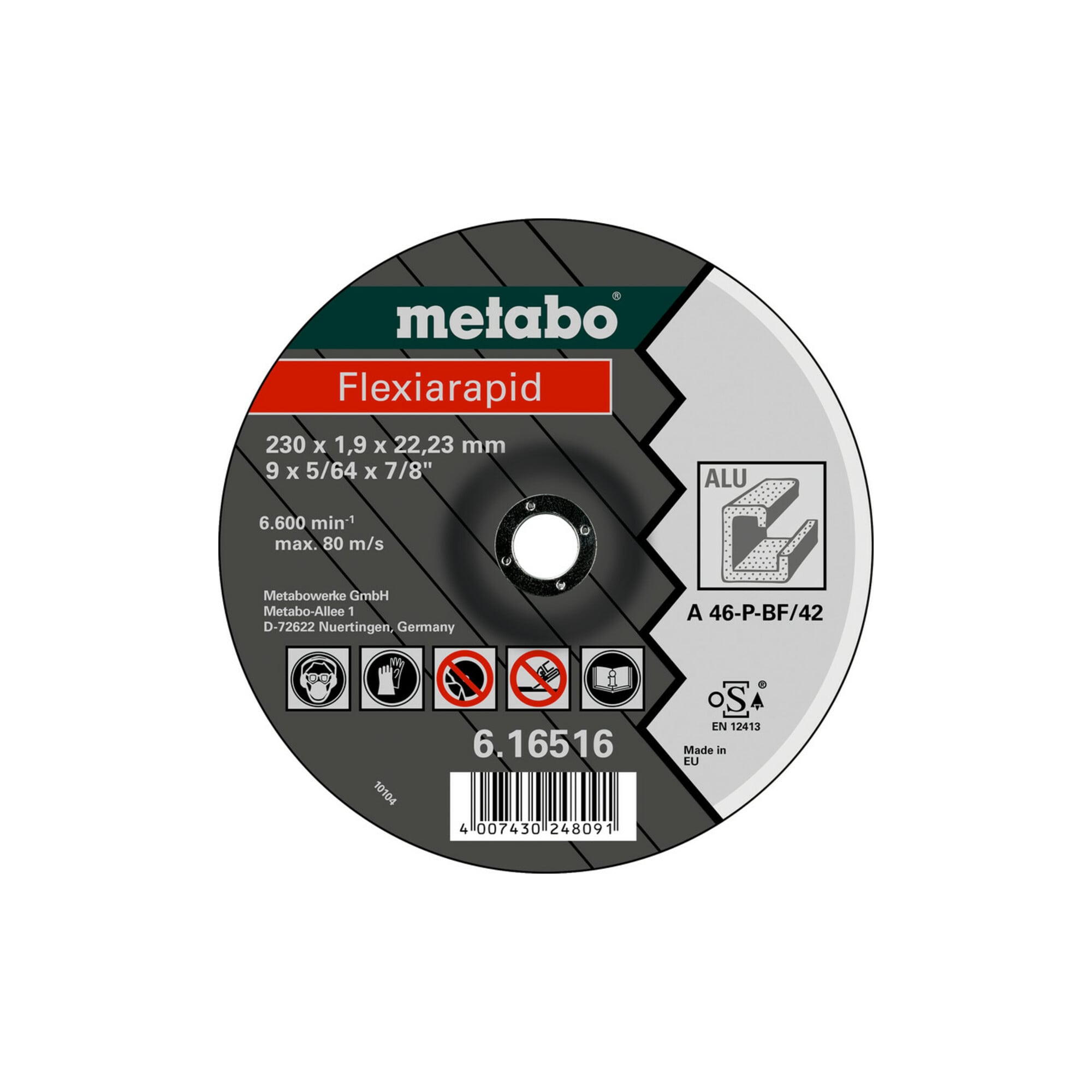 Metabo Flexiarapid 115 x 1,0 x 22,23 mm, Alu, Trennscheibe, Form 41