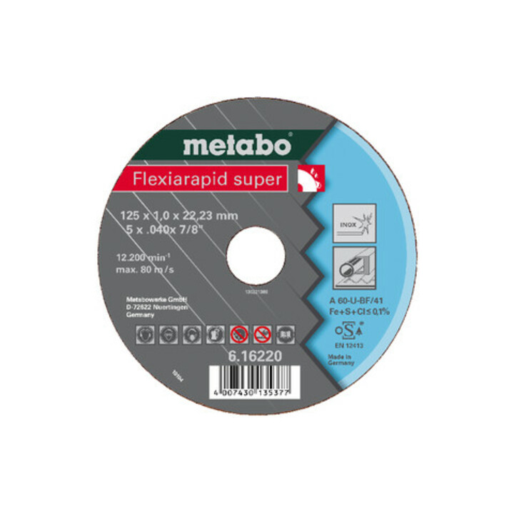 Metabo Flexiarapid super 115x0,8x22,23 mm, Inox, Trennscheibe, gekröpfte Ausführung