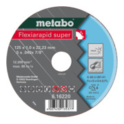Metabo Flexiarapid super 125x1,0x22,23 Inox, doorslijpschijf, rechte uitvoering