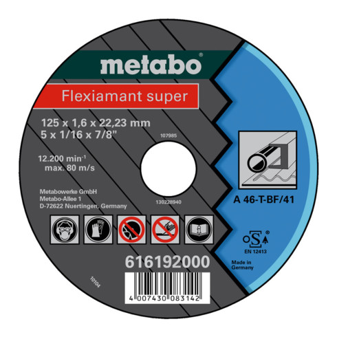 Metabo Trennscheibe A 60-T / A 46-T "Flexiarapid Super" Stahl