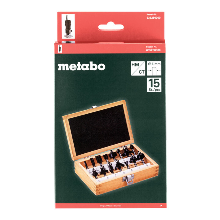 Metabo Fräsersortiment-SP, 6mm, 15-teilig