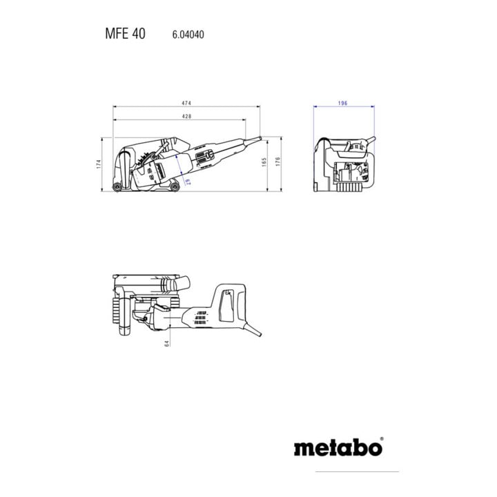 Metabo fraise à rainurer les murs MFE 40 mallette en plastique