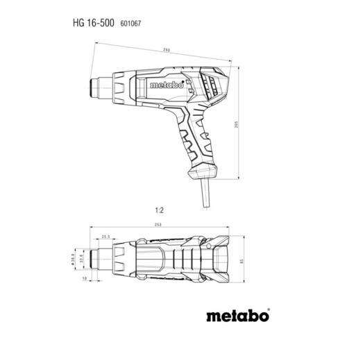 Metabo Heißluftgebläse HG 16-500 metaBOX 145