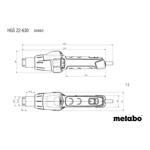 Metabo Heißluftgebläse HGS 22-630 metaBOX 145