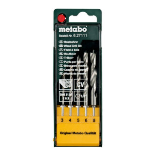 Metabo Holzbohrer-Kassette, 5-teilig E 6,3